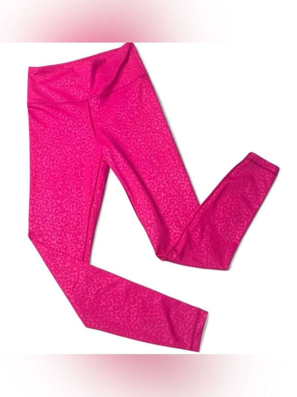 Nikkib Hot Pink Animal Embossed Print High-Waisted 7/8 Leggings Small